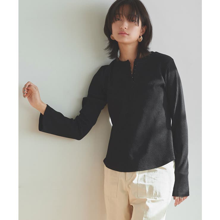 [RASW]フロントホックヘンリーリブカットソー