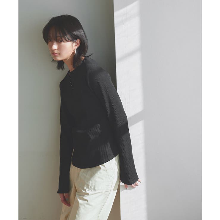 [RASW]フロントホックヘンリーリブカットソー