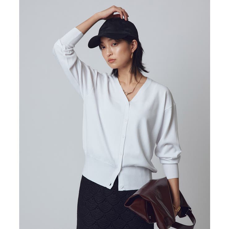 ホワイト | [RASW]多機能Vネックカーディガン カーディガン Vネック | Pierrot