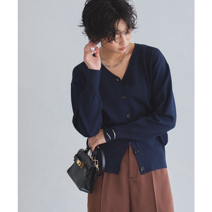 ネイビー | [RASW]多機能Vネックカーディガン カーディガン Vネック | Pierrot
