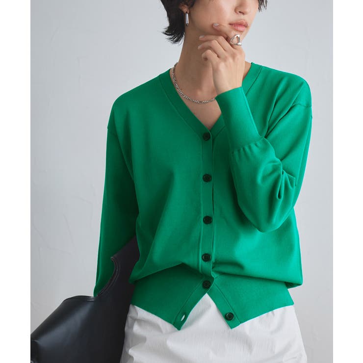 グリーン | [RASW]多機能Vネックカーディガン カーディガン Vネック | Pierrot