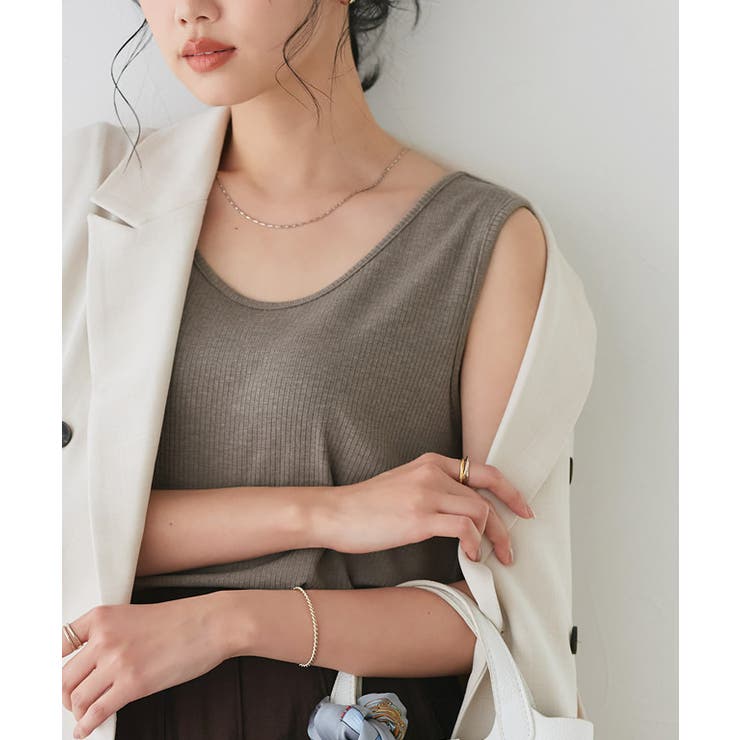 木影/モカ | 【TVスタイリスト りささんコラボアイテム】選べる多機能リブタンクトップ 吸水速… | Pierrot