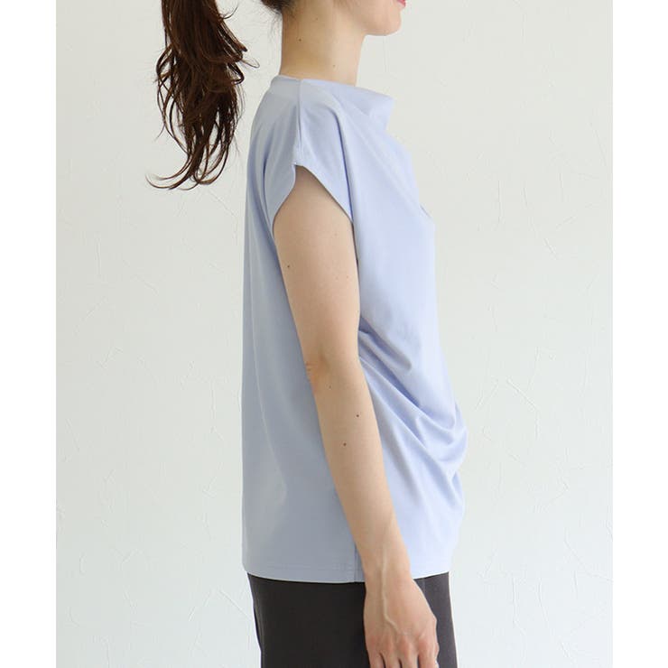 接触冷感ドレープフレンチスリーブTシャツ Tシャツ 接触冷感 | Pierrot | 詳細画像9 