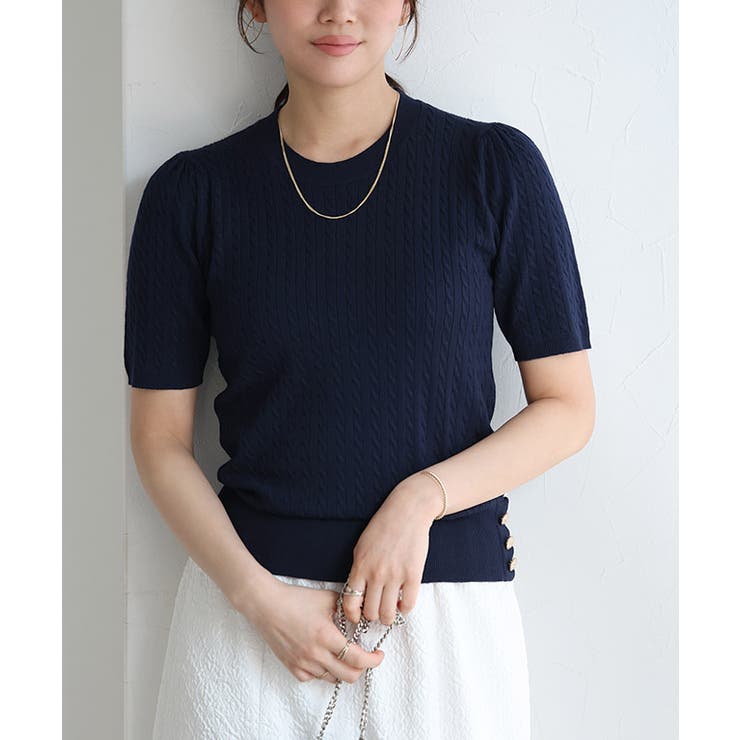 ボタンデザインケーブルニット ニット ケーブル柄 | Pierrot | 詳細画像28 