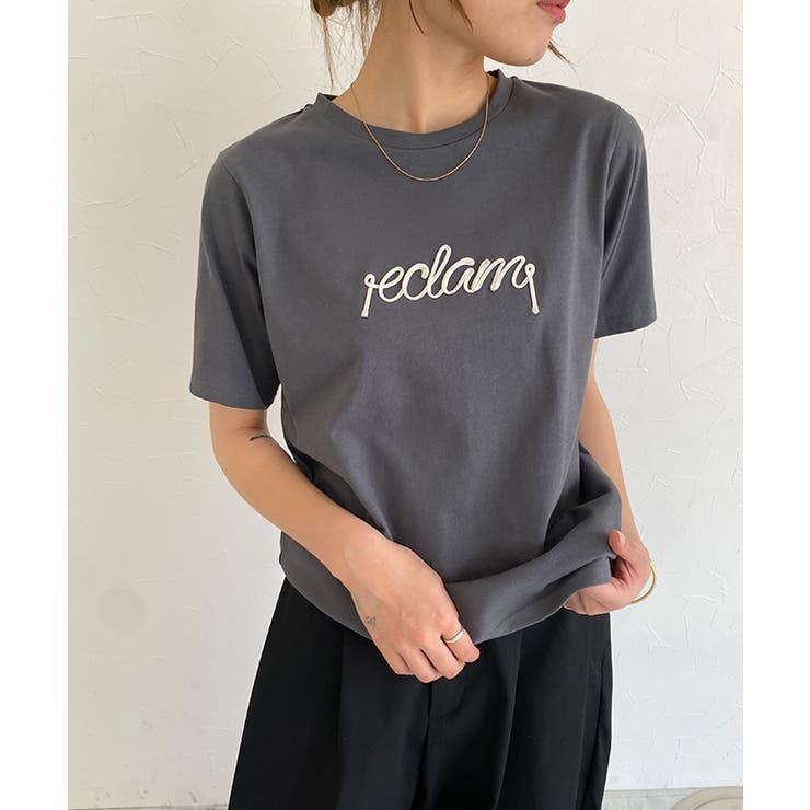 コード刺繍ロゴTシャツ Tシャツ コード刺繍[品番：PRTW0005546