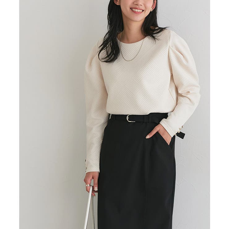 アイボリー | カットジャカードパフスリーブプルオーバー プルオーバー ジャカード | Pierrot