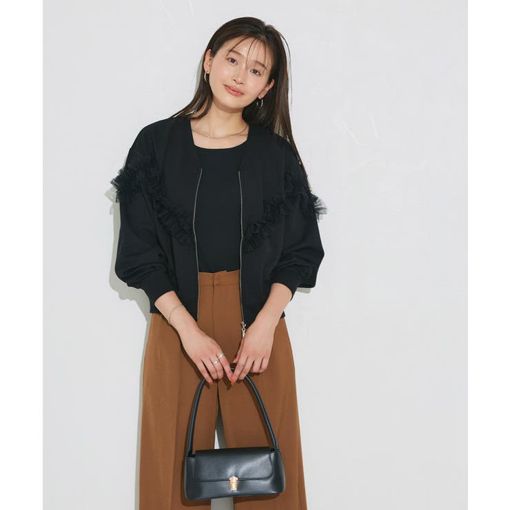 チュールデザインジップカーデ カーデ ジップ | Pierrot | 詳細画像21 