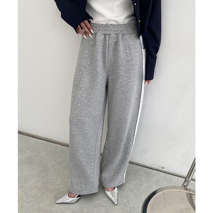 ライトグレー | [ECLAM] フリンジラインポンチパンツ パンツ | Pierrot