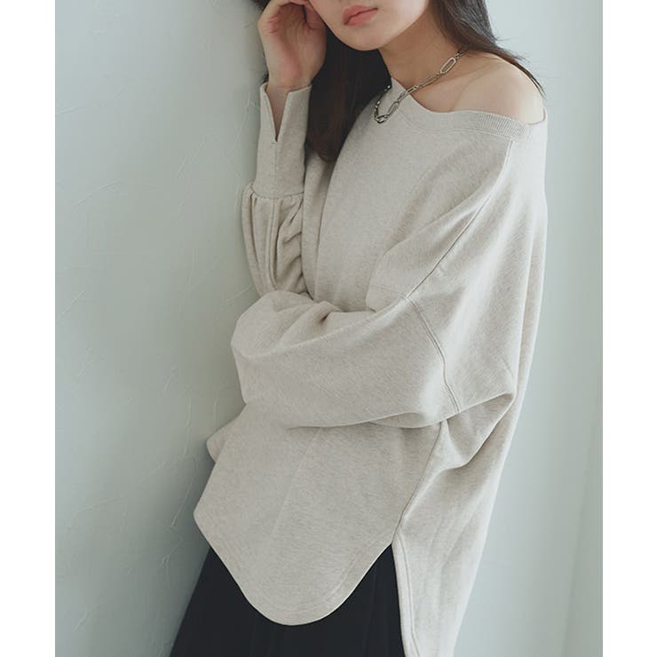 杢オートミール | [RASW]ボートネックルーズプレーティングスウェット スウェット ボートネック | Pierrot