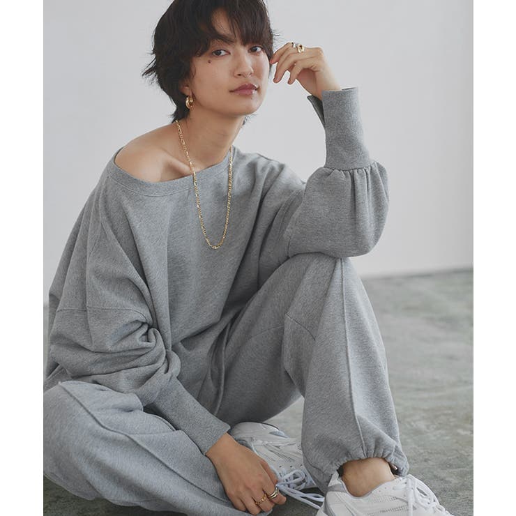 ボートネックルーズプレーティングスウェット スウェット ボート