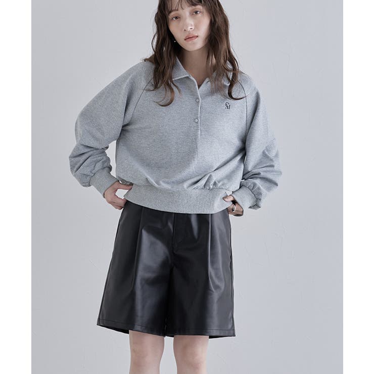 [ECLAM] ラメ入り刺繍ポロスウェット スウェット | Pierrot | 詳細画像9 