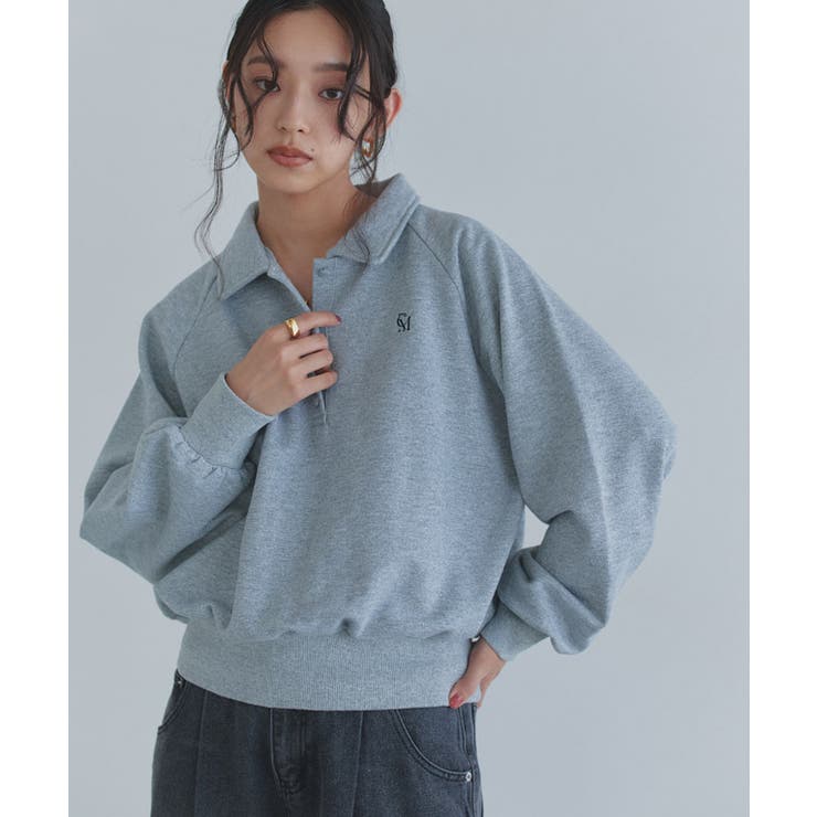 [ECLAM] ラメ入り刺繍ポロスウェット スウェット | Pierrot | 詳細画像19 