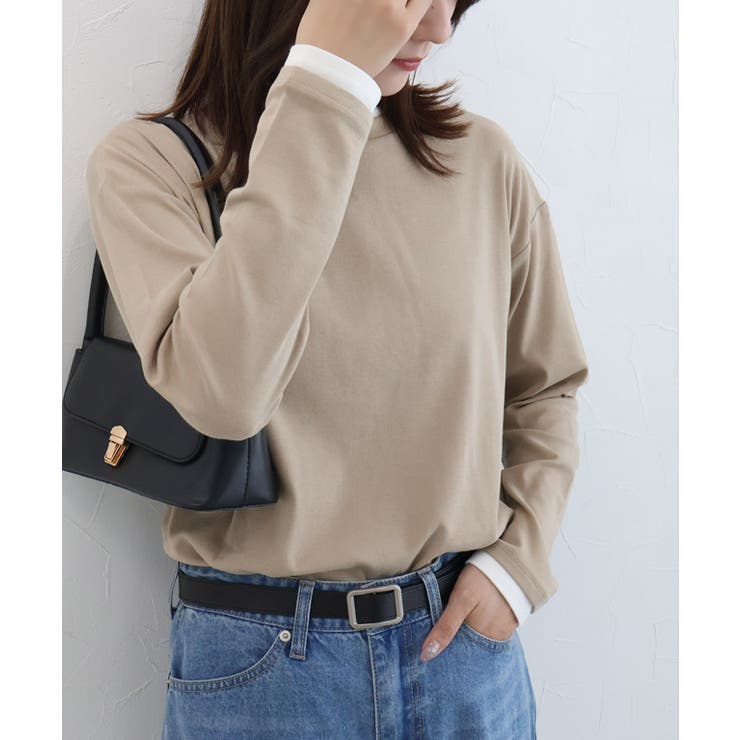 ベージュ | 裏微起毛レイヤード風カットソー カットソー 裏微起毛 | Pierrot