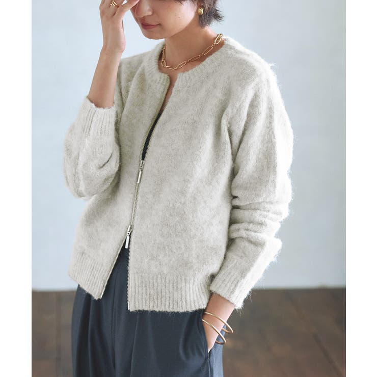 アイボリー | シャギーWジップカーディガン カーディガン Wジップ | Pierrot