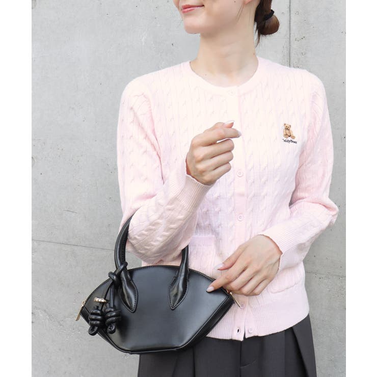 ライトピンク | ケーブルポケットニットカーディガン カーディガン ニット | Pierrot