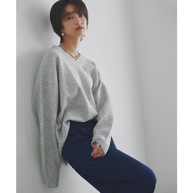 [RASW]Vネックウールミックスニット ニット Vネック | Pierrot | 詳細画像21 