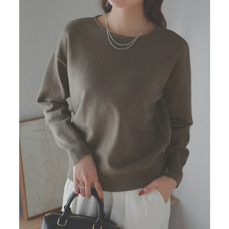 モカ | プレミアムカシミヤタッチオーバーサイズニット カシミヤタッチ オーバーサイズ | Pierrot