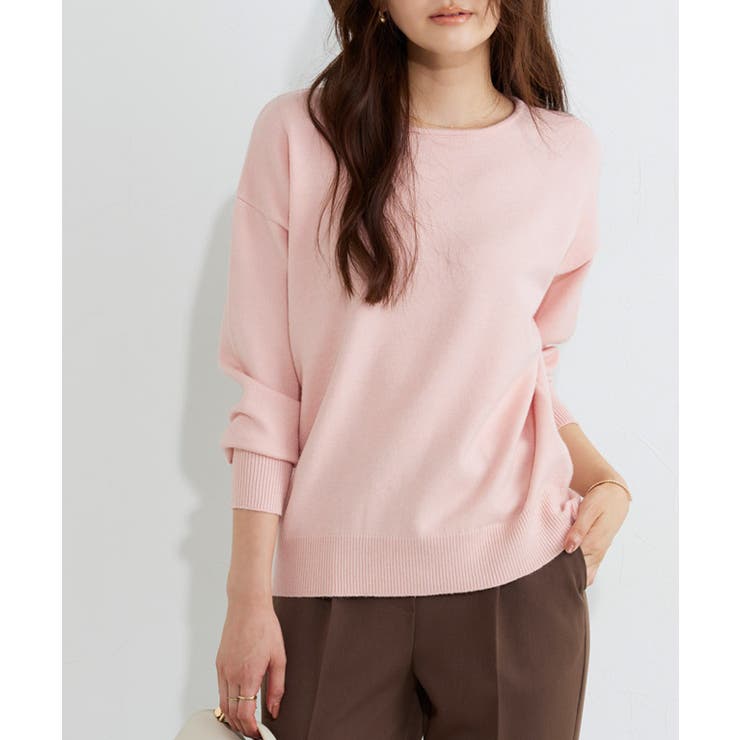 パウダーピンク | プレミアムカシミヤタッチオーバーサイズニット ニット オーバーサイズ | Pierrot