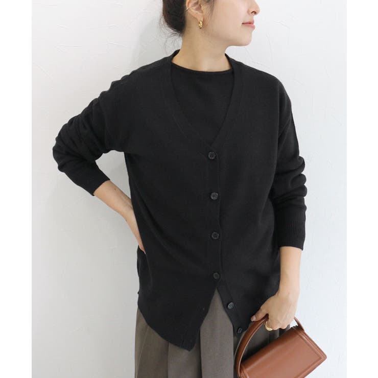 ブラック | プレミアムカシミヤタッチオーバーサイズカーディガン カーディガン オーバーサイズ | Pierrot