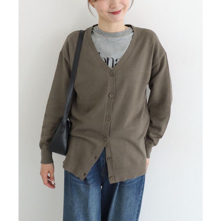 モカ | プレミアムカシミヤタッチオーバーサイズカーディガン カーディガン オーバーサイズ | Pierrot