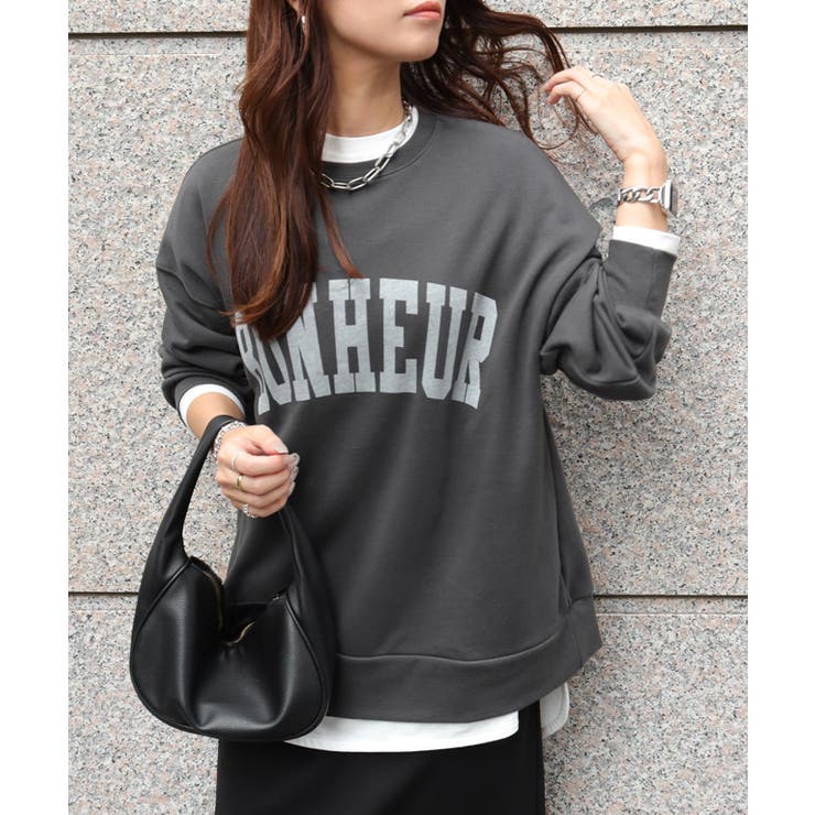 チャコール | オーバーサイズロゴスウェット スウェット オーバーサイズ | Pierrot