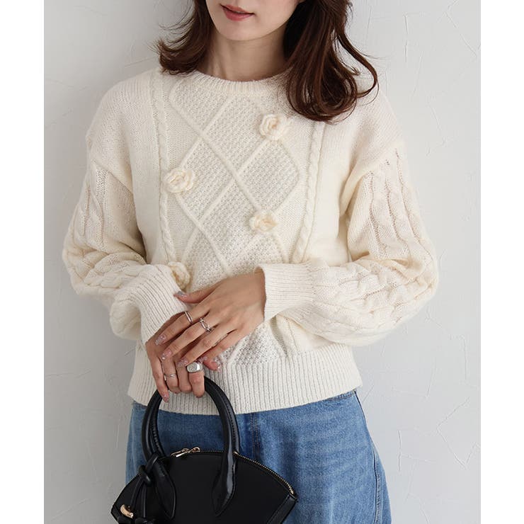 ローズモチーフニット ニット ローズ | Pierrot | 詳細画像13 