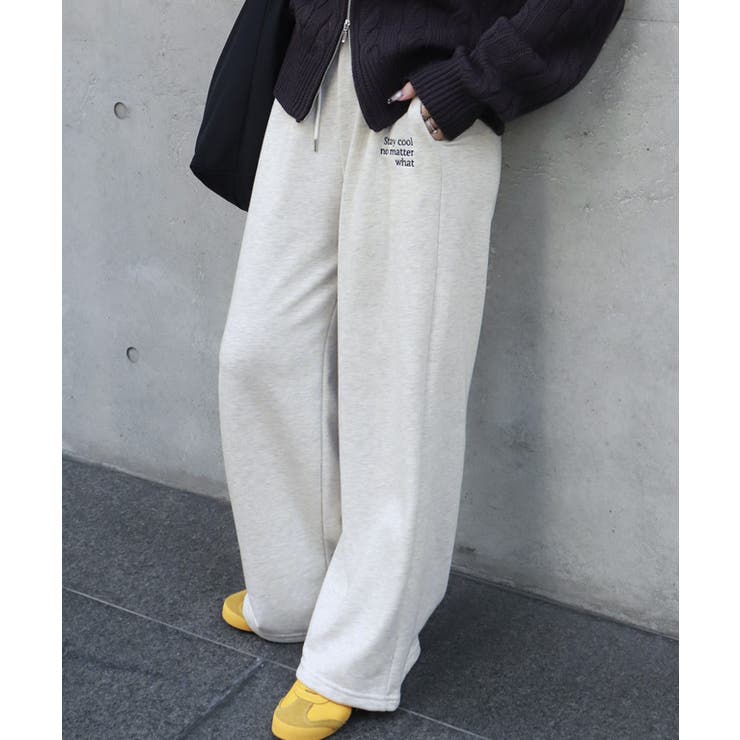 オートミール | 刺繍スウェットパンツ パンツ スウェット | Pierrot