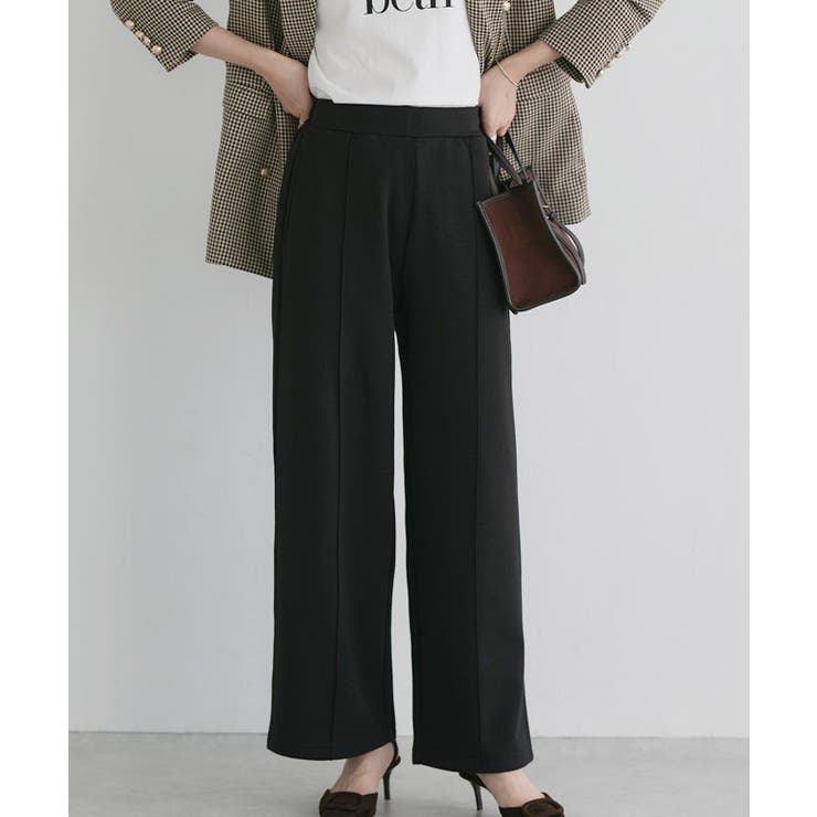 ブラック | 裏起毛ポンチパンツ パンツ 裏起毛 | Pierrot