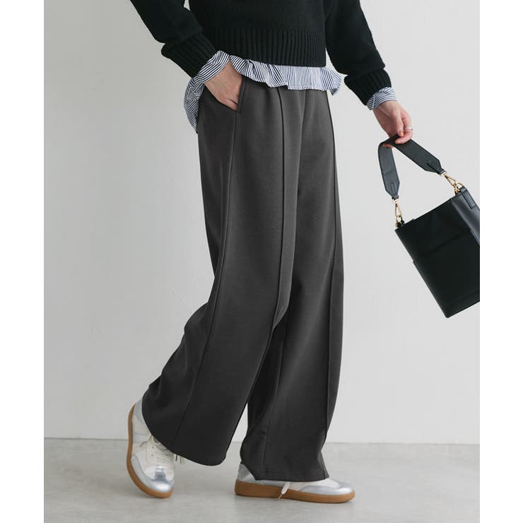 チャコール | 裏起毛ポンチパンツ パンツ 裏起毛 | Pierrot