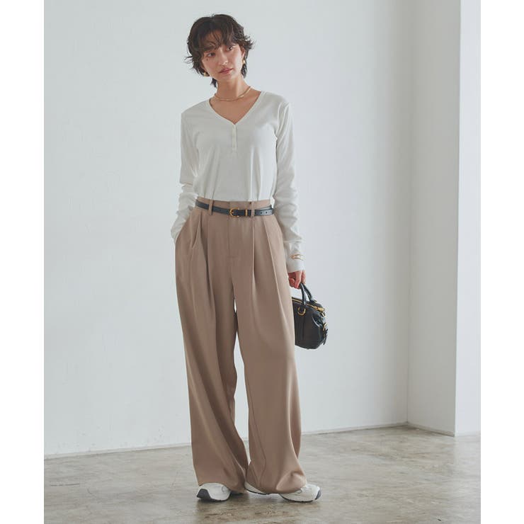 [RASW]ヘンリーネックテレコリブカットソー 着心地 Vネック | Pierrot | 詳細画像20 