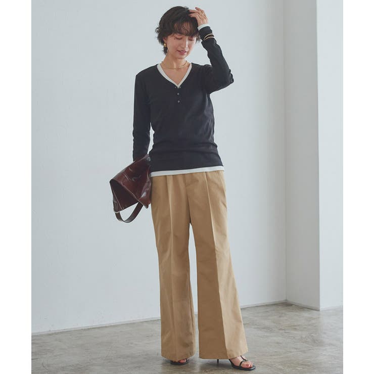 [RASW]ヘンリーネックテレコリブカットソー 着心地 Vネック | Pierrot | 詳細画像27 