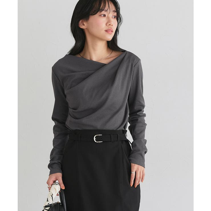 ドレープデザインテレコリブカットソー 肌 馴染み | Pierrot | 詳細画像26 