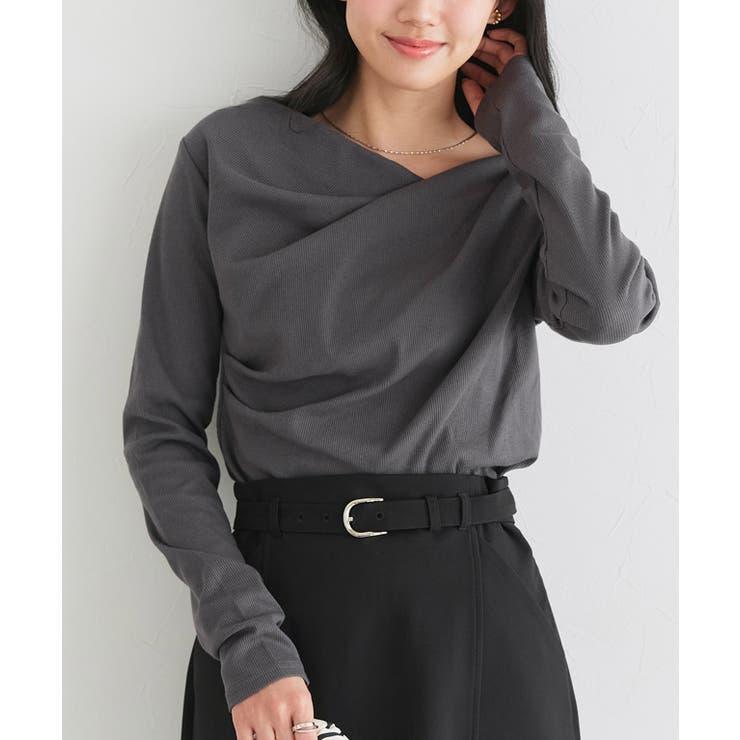 ドレープデザインテレコリブカットソー 肌 馴染み | Pierrot | 詳細画像28 