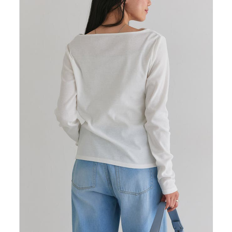 ドレープデザインテレコリブカットソー 肌 馴染み | Pierrot | 詳細画像18 