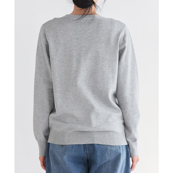 【UV ウォッシャブル】Vネックカーディガン 伸縮性 | Pierrot | 詳細画像9 