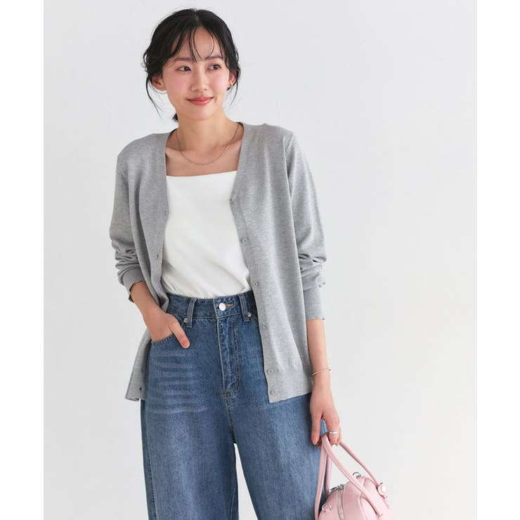 【UV ウォッシャブル】Vネックカーディガン 伸縮性 | Pierrot | 詳細画像22 