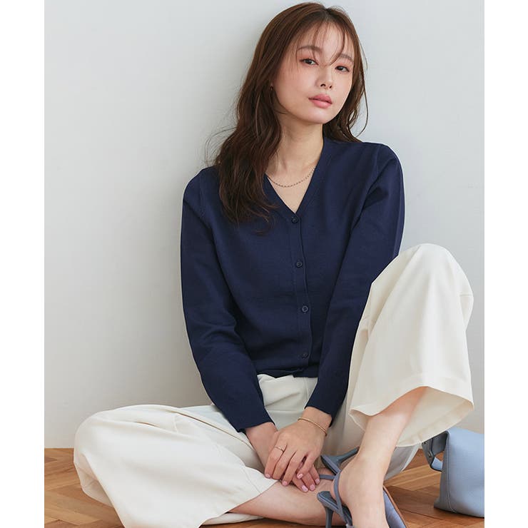 【UV ウォッシャブル】Vネックカーディガン 伸縮性 | Pierrot | 詳細画像16 