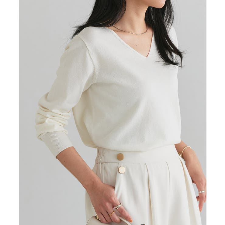 【UV ウォッシャブル】ネックが選べるニット 伸縮性 | Pierrot | 詳細画像24 