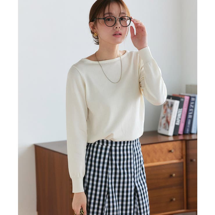 【UV ウォッシャブル】ネックが選べるニット 伸縮性 | Pierrot | 詳細画像31 