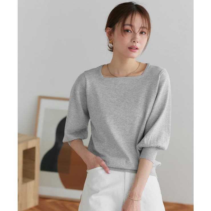 【UV ウォッシャブル】バルーンスリーブニット 伸縮性 | Pierrot | 詳細画像17 