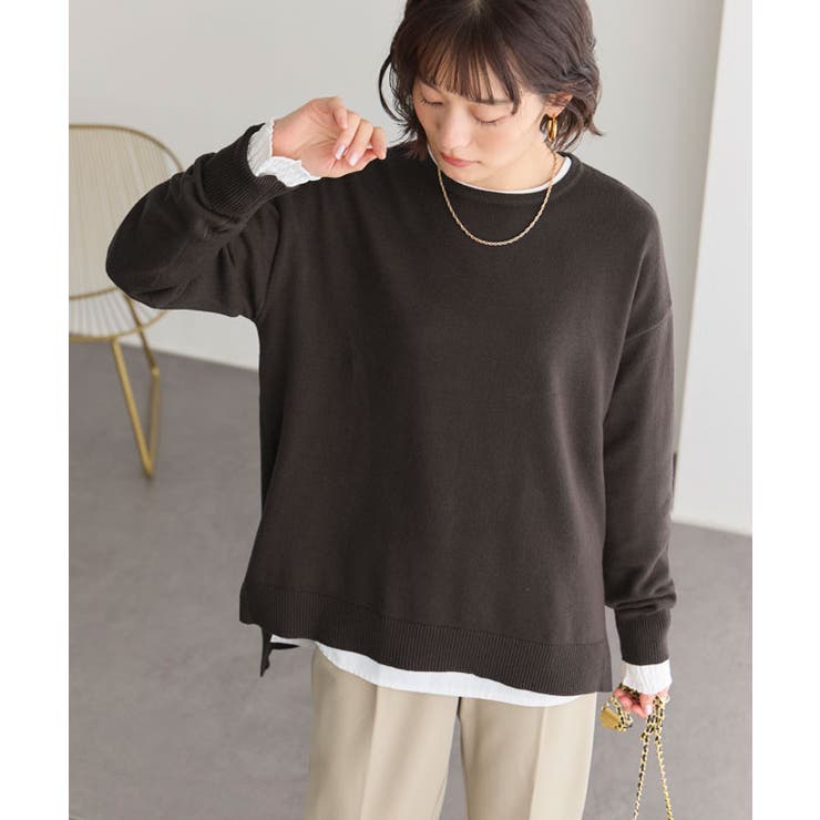 プレミアムカシミヤタッチスリットオーバーニット カシミヤタッチ ニット | Pierrot | 詳細画像26 