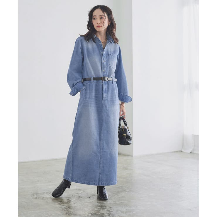 サックス | [RASW]デニムシャツワンピース デニム カジュアル | Pierrot