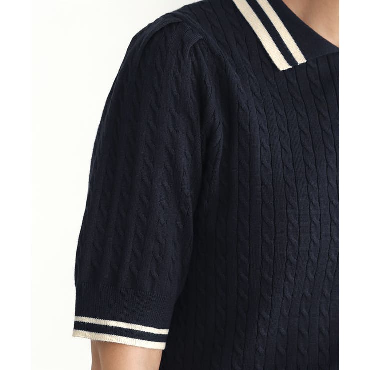 【U.S.POLO ASSN.】配色デザインポロニット