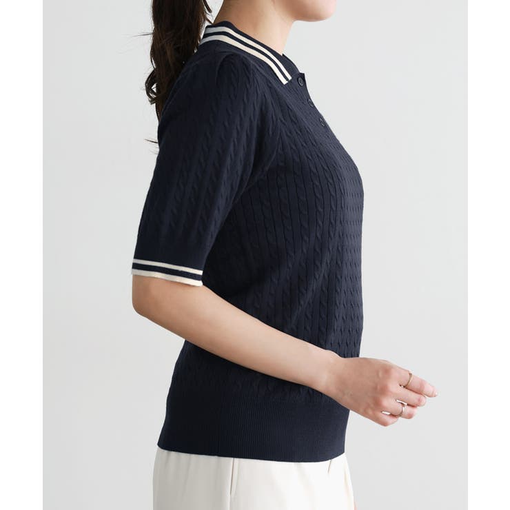 【U.S.POLO ASSN.】配色デザインポロニット