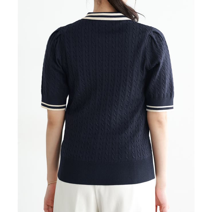 【U.S.POLO ASSN.】配色デザインポロニット