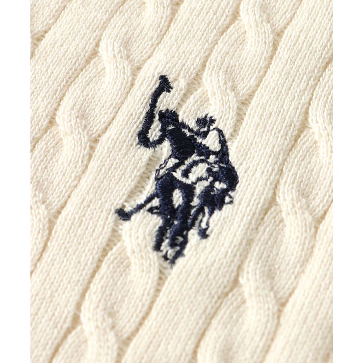 【U.S.POLO ASSN.】配色デザインポロニット