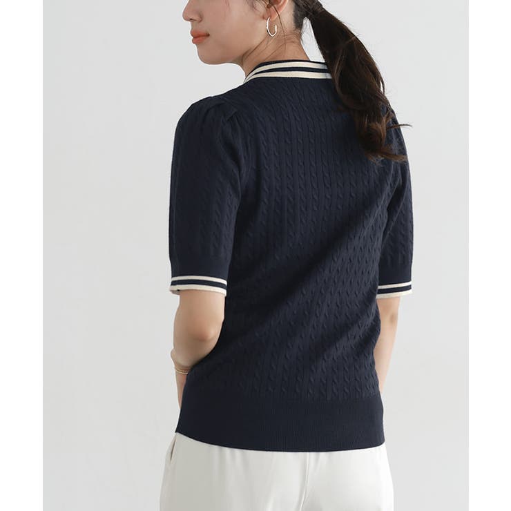 【U.S.POLO ASSN.】配色デザインポロニット