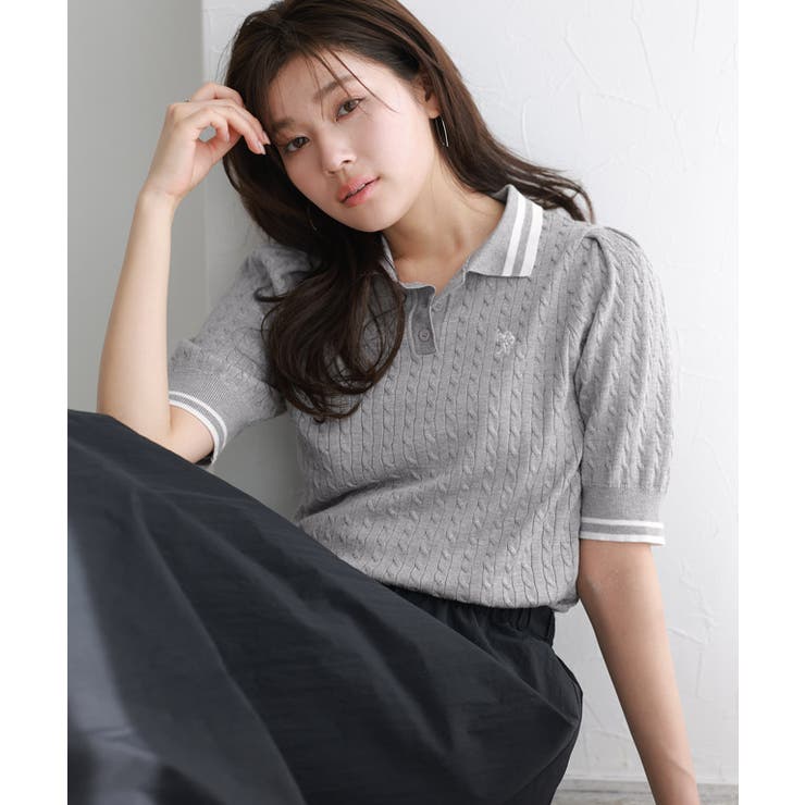 【U.S.POLO ASSN.】配色デザインポロニット