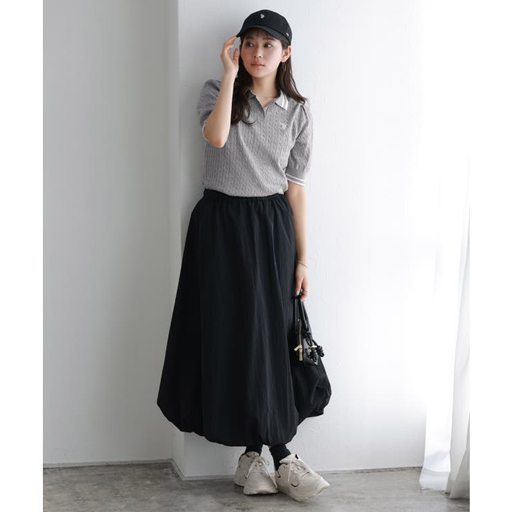 【U.S.POLO ASSN.】配色デザインポロニット