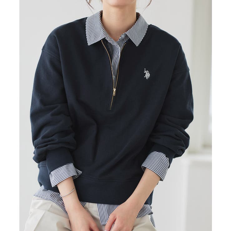 ネイビー×オフホワイト | 【U S POLO | Pierrot